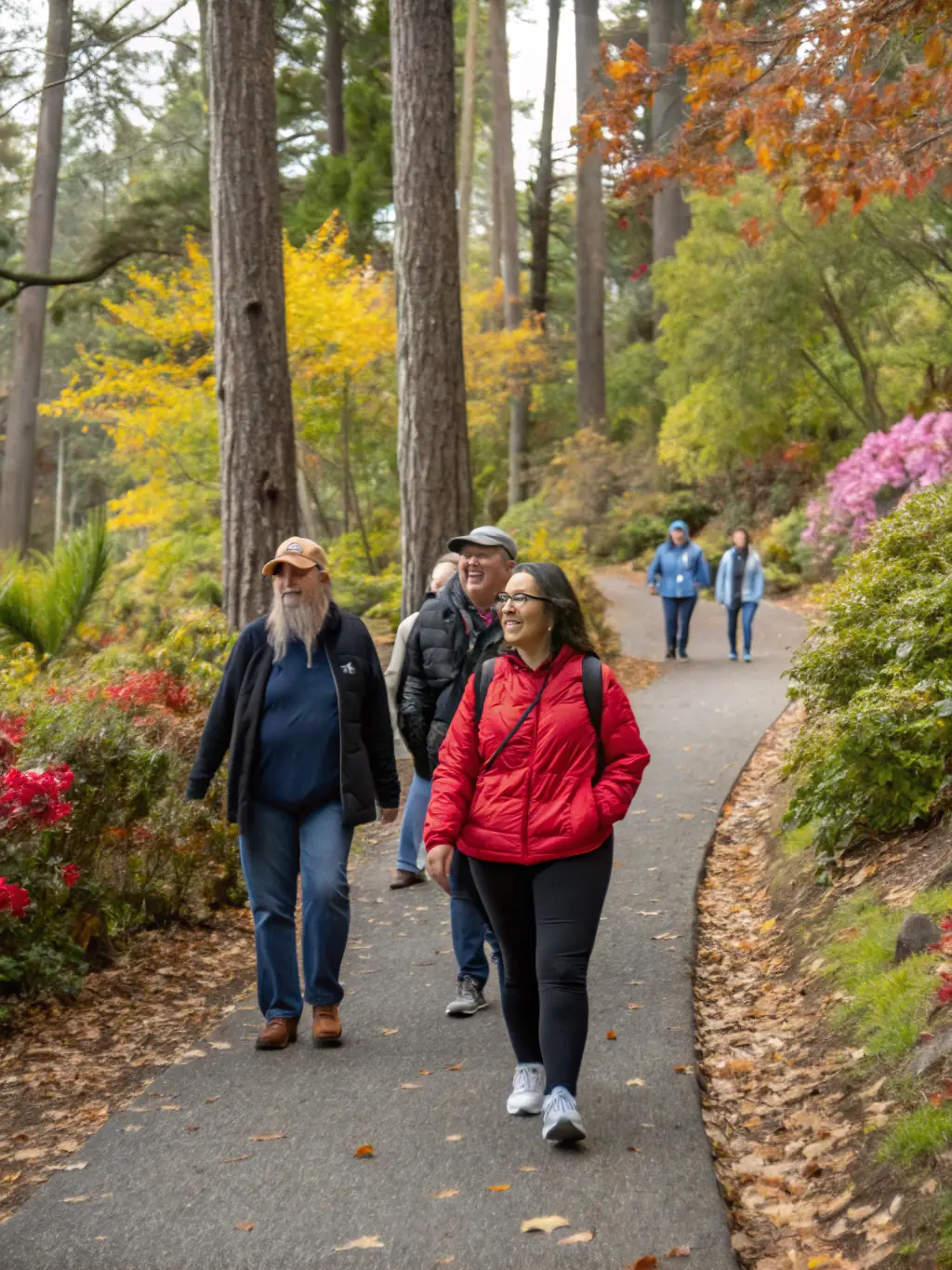 A photograph of a group of people participating in a guided tour of the chapel and its surroundings, highlighting the educational aspect of the initiatives.