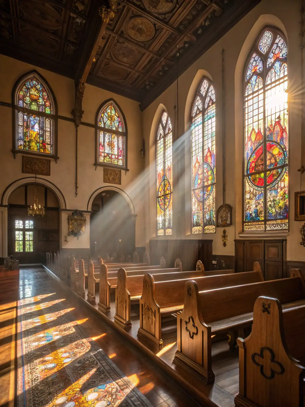 A photograph showcasing the restored interior of the Saint Michel de Rouviac chapel, highlighting the successful heritage preservation efforts.